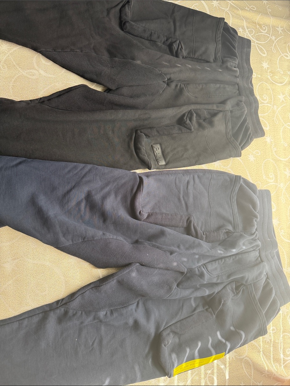Men's Black and Navy Blue, Athletic Jogger Pants - Comfortable Wear Set Size S